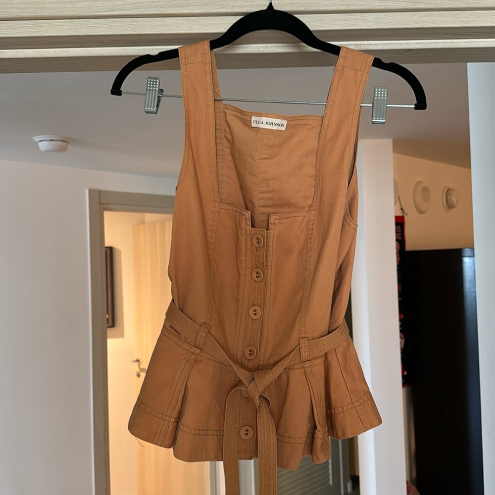 Ulla Johnson Denia sleeveless peplum top
